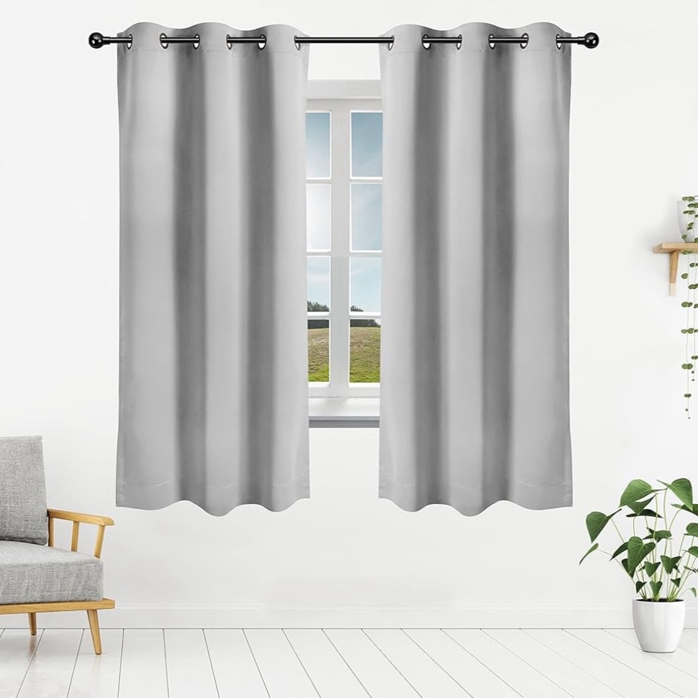 💚 Pair of Elegant Gray Curtains